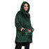 Snuggs Blanket Hoodie Dark Green Christmas Ho Ho Ho Pocket